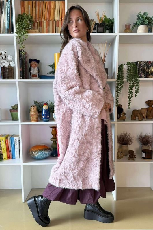 Paloma Dusk Premium Faux Fur Coat Soft Rose /20=